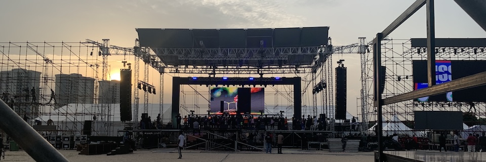 Concert setup for Cardi B in Nigeria